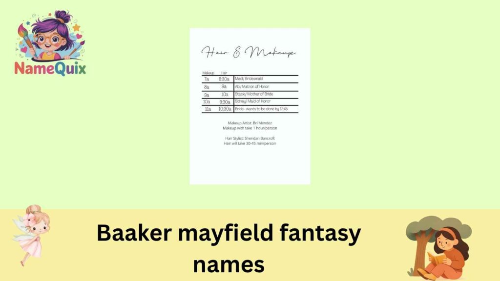 Baaker mayfield fantasy names